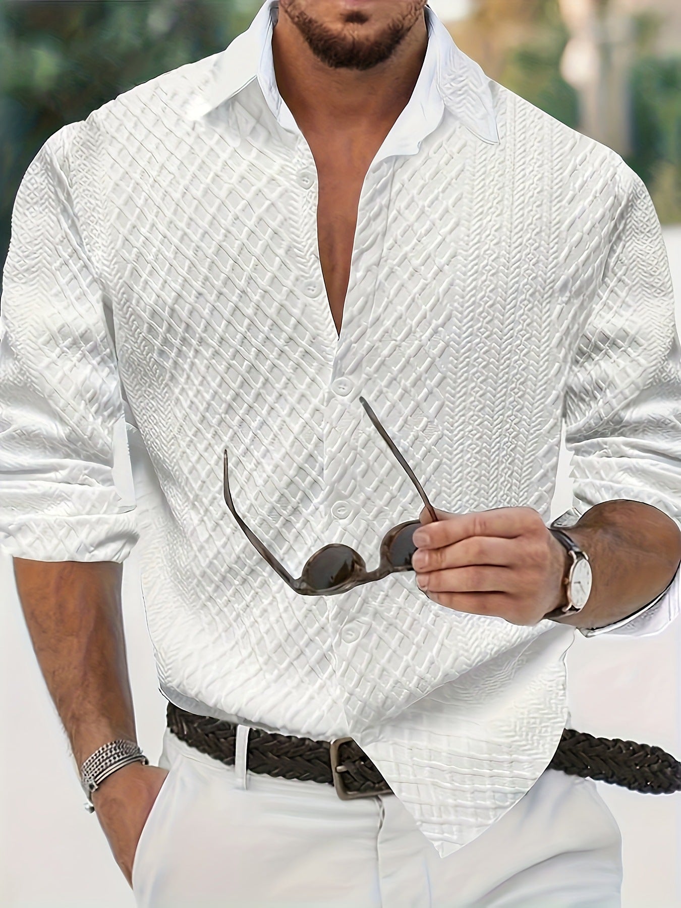 Chemise Homme Tendance – Col Classique, Style Moderne