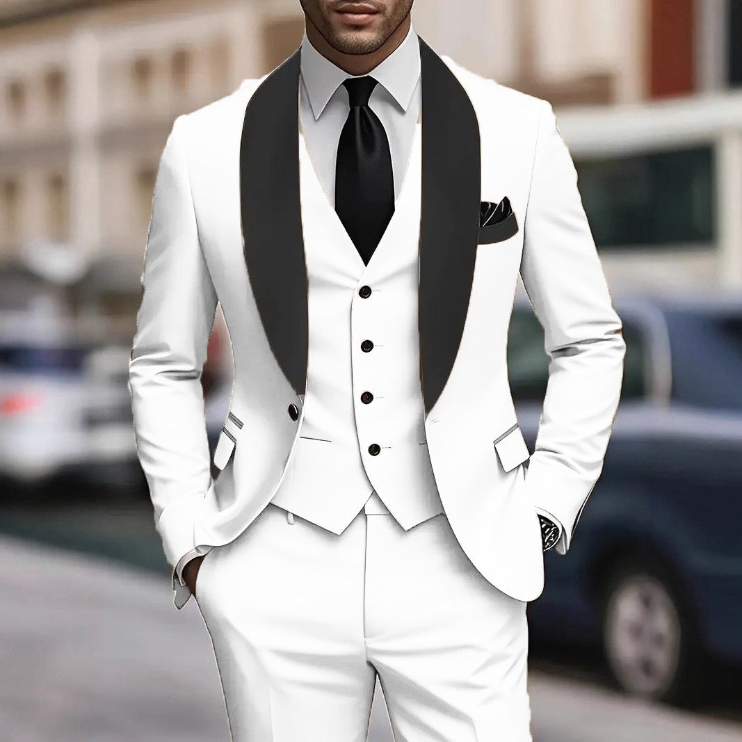 Ensemble Costume Homme Trois Pièces Slim Fit – Élégance Coréenne pour Bureau et Événements