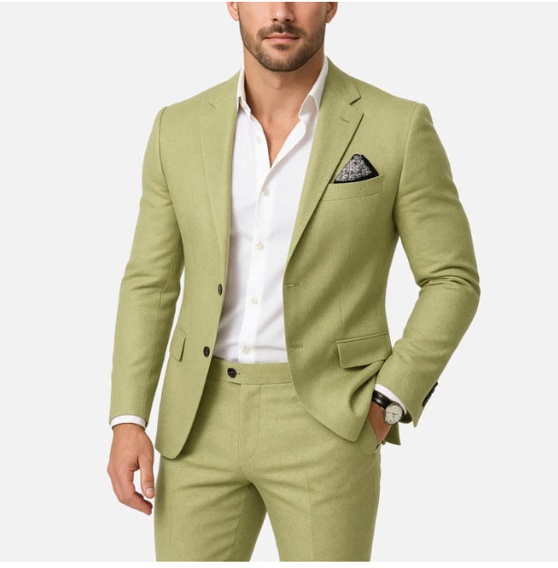 Costume Homme Grande Taille – Style Britannique Décontracté, Printemps/Été
