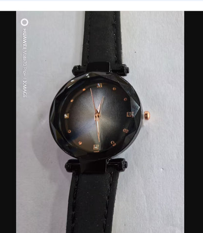 Montre Femme Rose Gold “Starry Sky” – Diamants, Bracelet Magnétique et Étanche