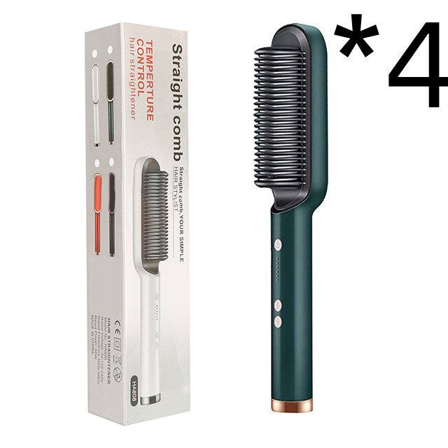 Brosse Lissante Électrique 2-en-1 – Lissage & Boucles à Ions Négatifs