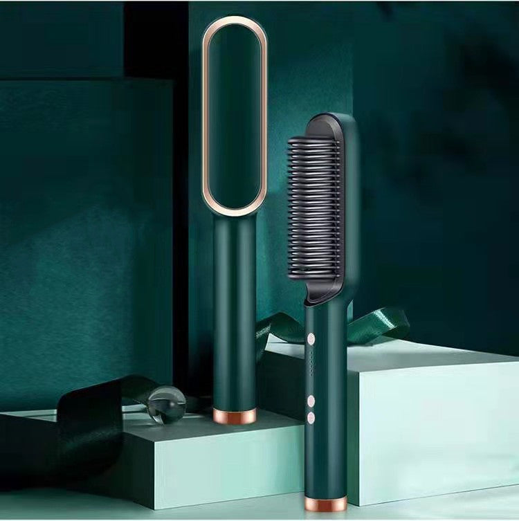 Brosse Lissante Électrique 2-en-1 – Lissage & Boucles à Ions Négatifs