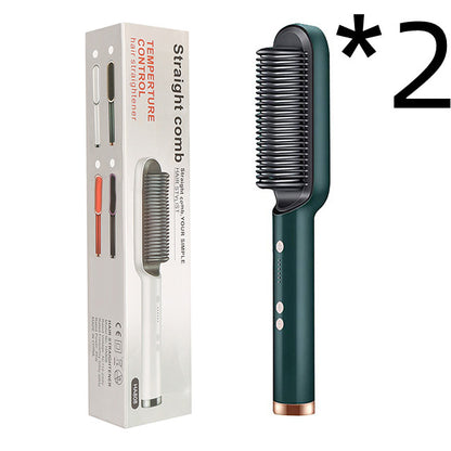 Brosse Lissante Électrique 2-en-1 – Lissage & Boucles à Ions Négatifs