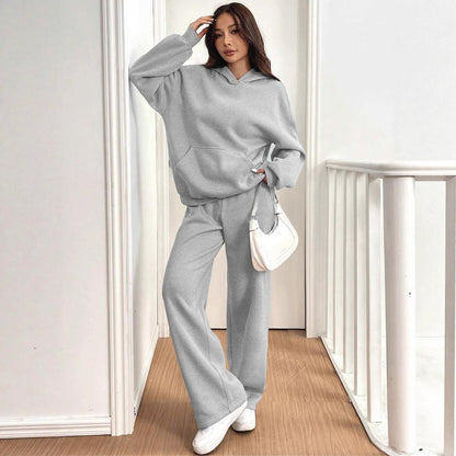 Ensemble Femme Décontracté – Sweat à Capuche et Pantalon Chaud