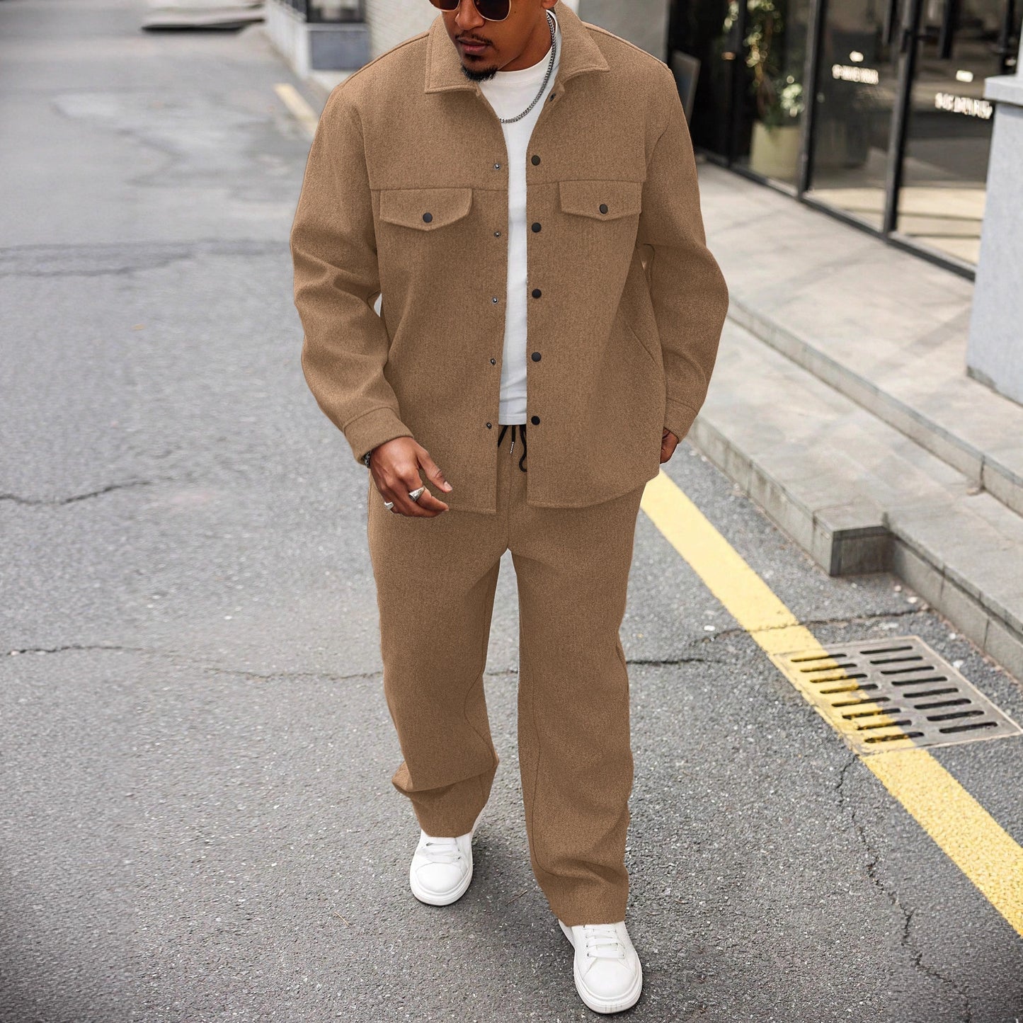 Ensemble Cargo Homme Automne – Veste et Pantalon Décontracté
