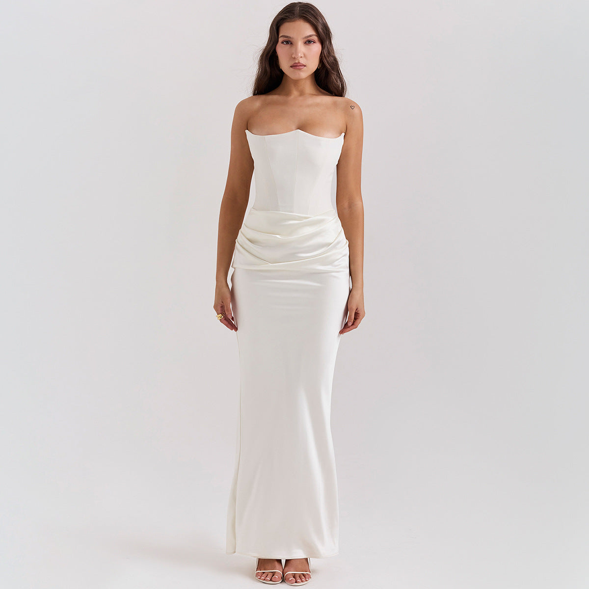 Robe Longue Bandeau Slim Dos Nu – Robe Sexy Fashion Femme pour Soirée, Party et Événement