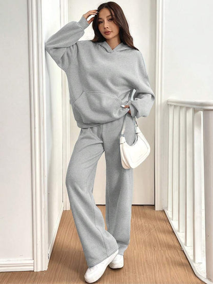 Ensemble Femme Décontracté – Sweat à Capuche et Pantalon Chaud