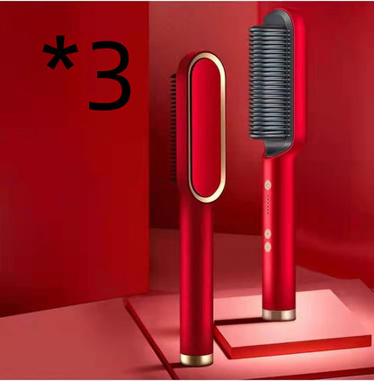 Brosse Lissante Électrique 2-en-1 – Lissage & Boucles à Ions Négatifs