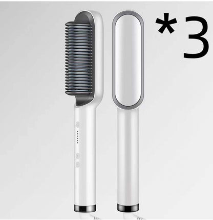 Brosse Lissante Électrique 2-en-1 – Lissage & Boucles à Ions Négatifs