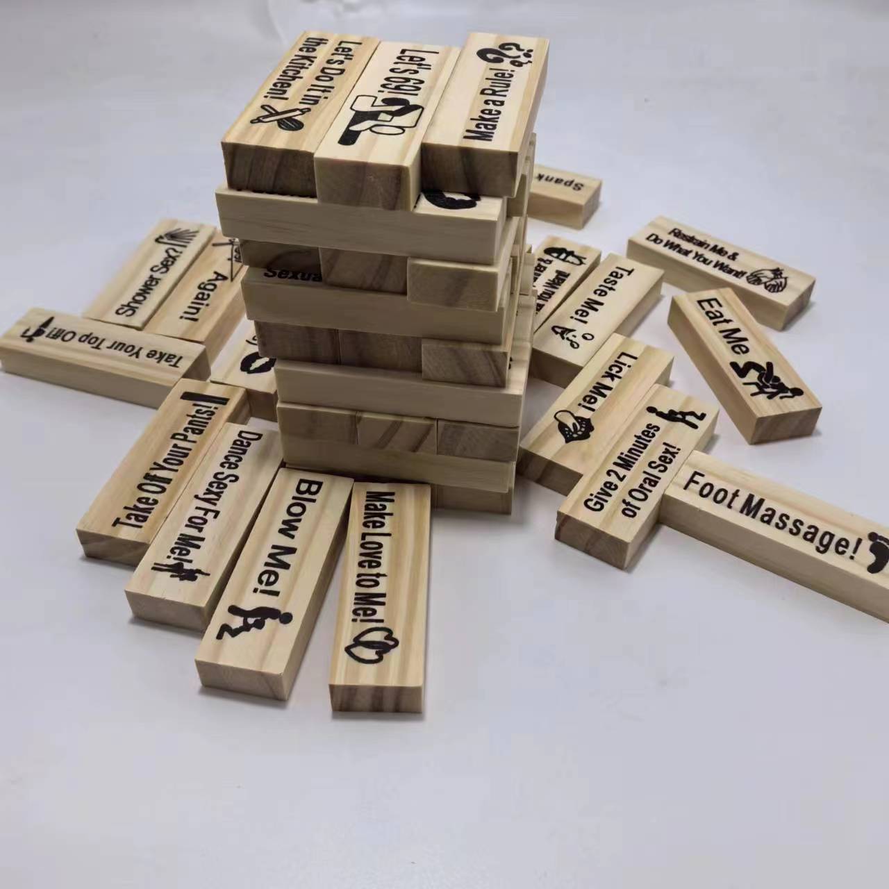 Jeu de Couple – Jenga Intime & Tour d’Empilement pour Soirées, Saint-Valentin et Jeux de Groupe