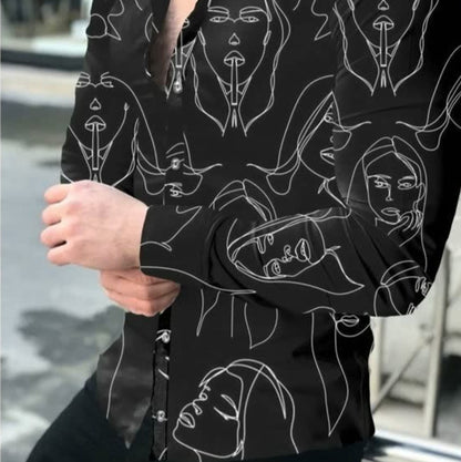 Chemise Homme Slim Fit Imprimée – Style Casual et Tendance