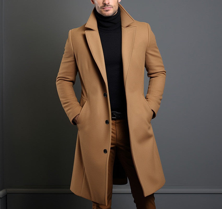 Trench Coat Homme Mi-long - Automne Hiver Élégant