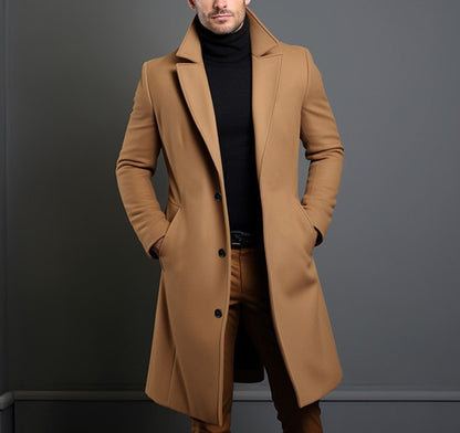 Trench Coat Homme Mi-long - Automne Hiver Élégant