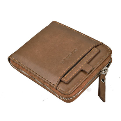Portefeuille Homme Vintage Multi-Cartes – Zippé, Compact & Élégant