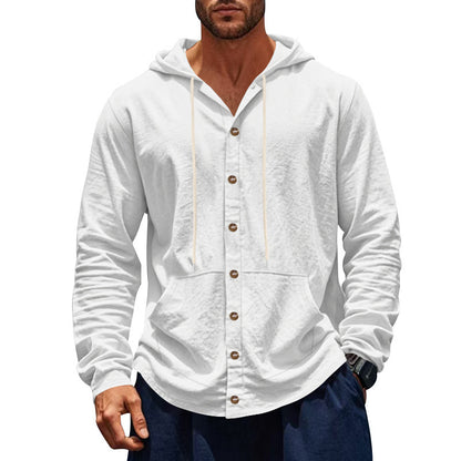 Chemise Homme Décontractée en Lin – Manche Longue, Coupe Relaxed, Style Minimaliste