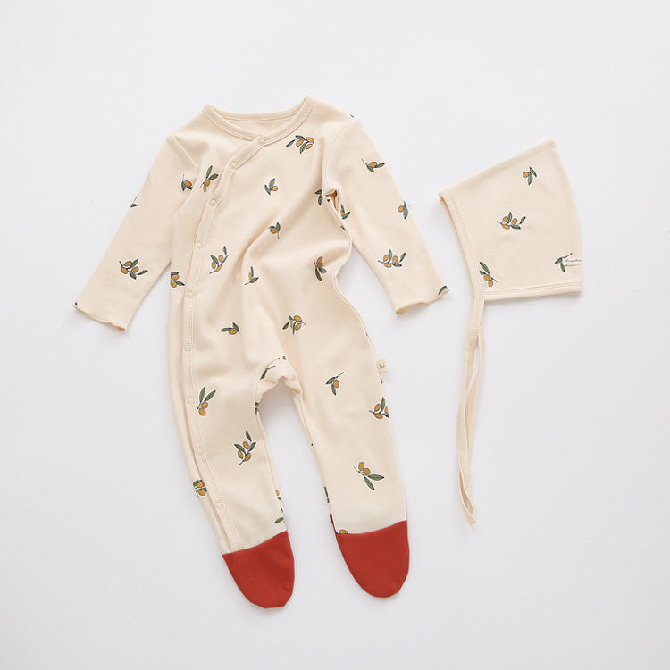 Nouveau Pyjama Bébé en Coton avec Pieds – Printemps & Automne