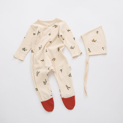 Nouveau Pyjama Bébé en Coton avec Pieds – Printemps & Automne