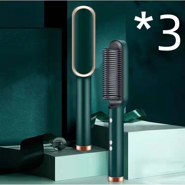 Brosse Lissante Électrique 2-en-1 – Lissage & Boucles à Ions Négatifs
