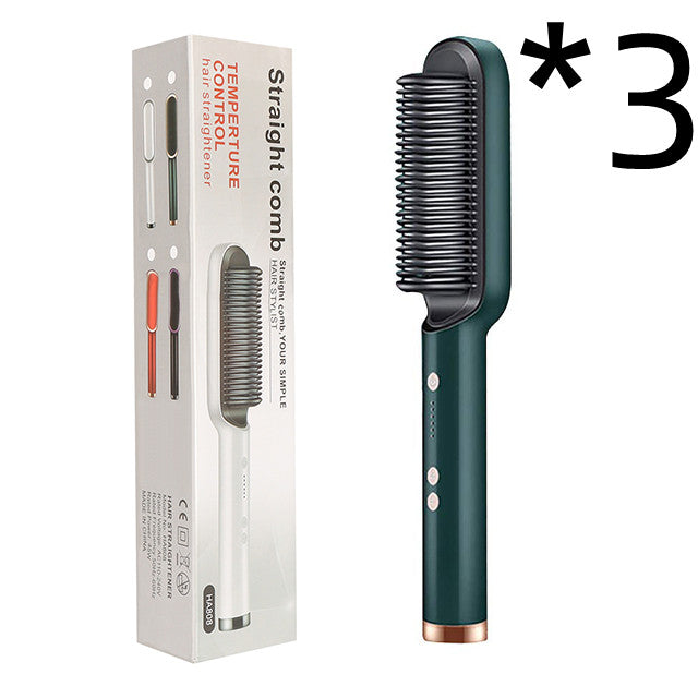 Brosse Lissante Électrique 2-en-1 – Lissage & Boucles à Ions Négatifs