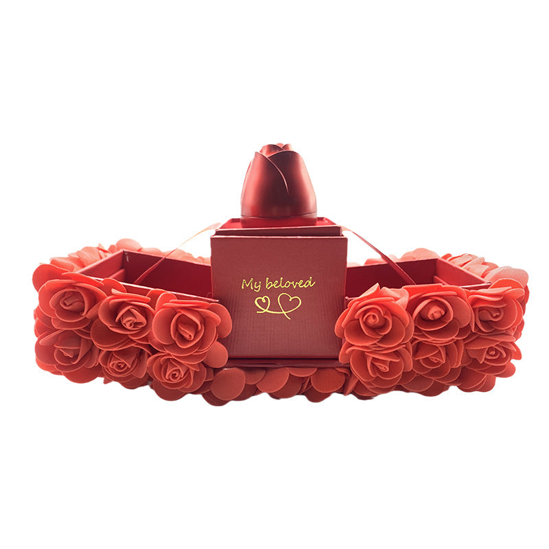 Boîte Cadeau Rose Éternelle avec Collier – Fleur Préservée Artisanale et Tiroir Bijoux