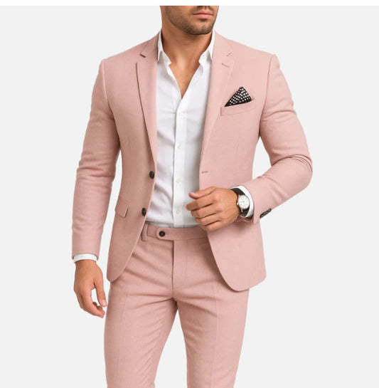 Costume Homme Grande Taille – Style Britannique Décontracté, Printemps/Été