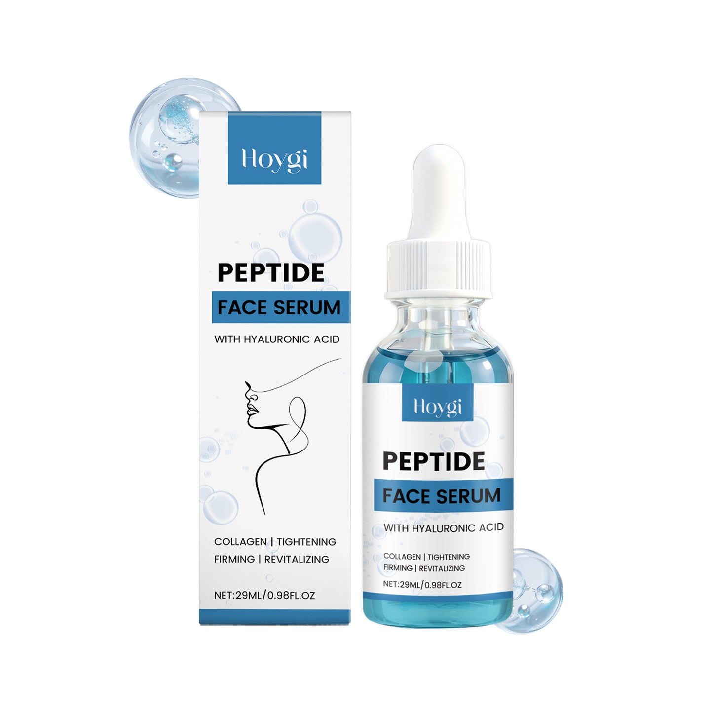 Sérum Visage aux Peptides – Anti-Âge, Raffermissant &amp; Hydratation Intense