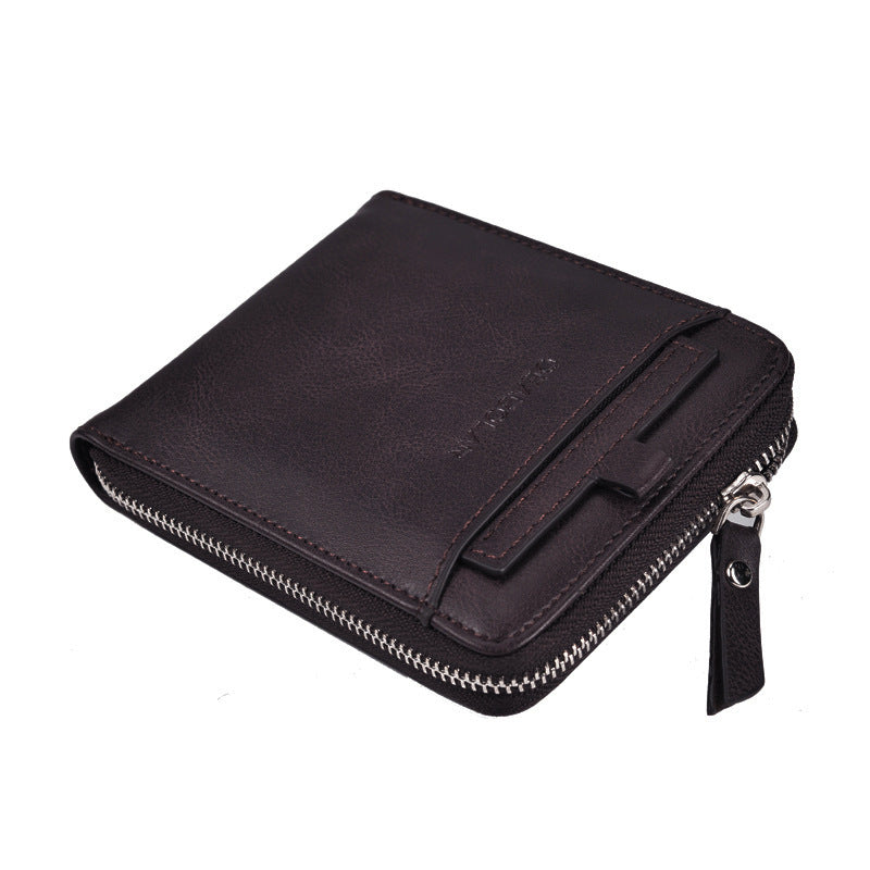 Portefeuille Homme Vintage Multi-Cartes – Zippé, Compact & Élégant