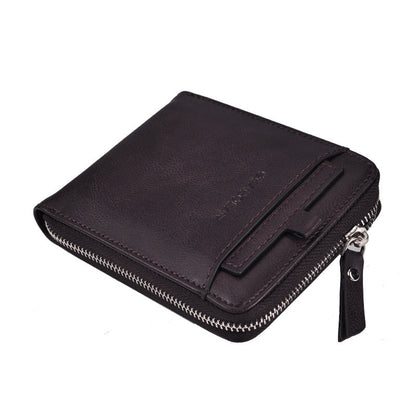 Portefeuille Homme Vintage Multi-Cartes – Zippé, Compact & Élégant