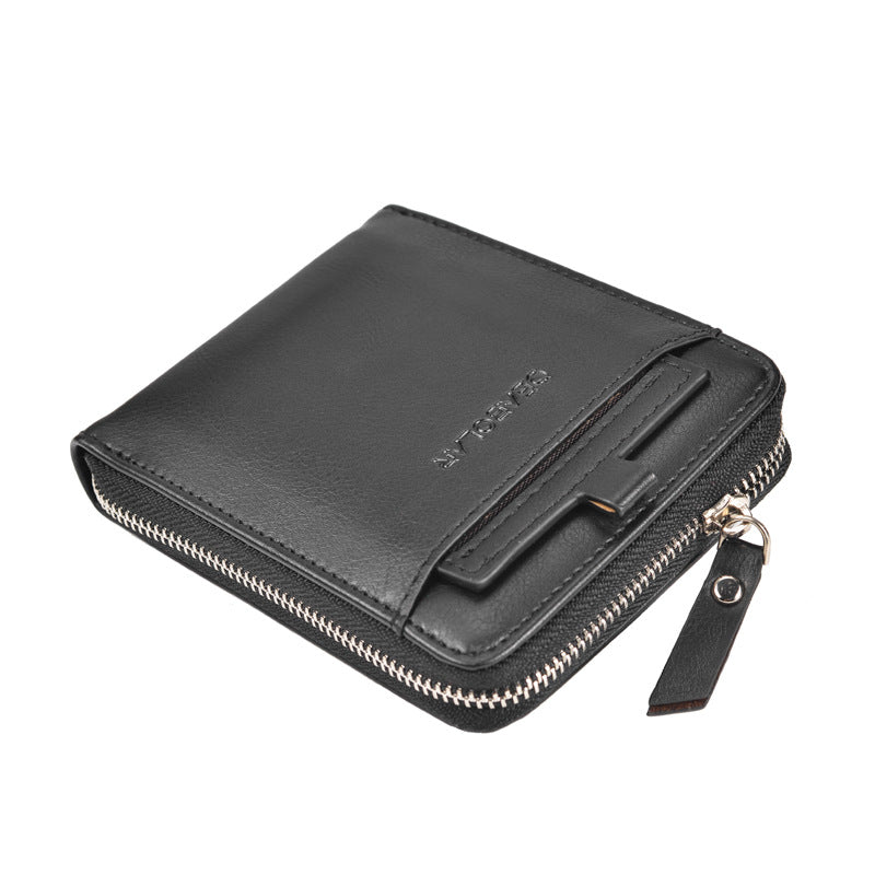 Portefeuille Homme Vintage Multi-Cartes – Zippé, Compact & Élégant