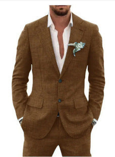 Costume Homme Grande Taille – Style Britannique Décontracté, Printemps/Été