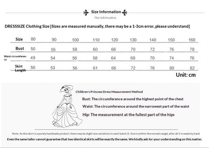 Robe Princesse Élégante pour Enfant – Costume de Scène & Anniversaire
