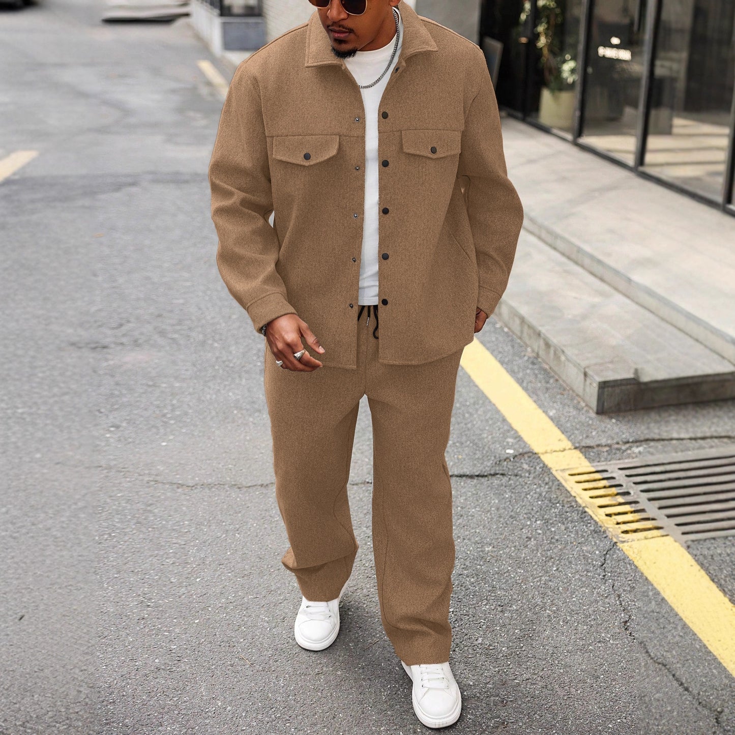 Ensemble Cargo Homme Automne – Veste et Pantalon Décontracté