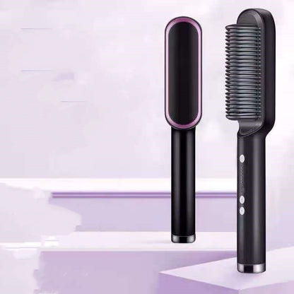 Brosse Lissante Électrique 2-en-1 – Lissage & Boucles à Ions Négatifs