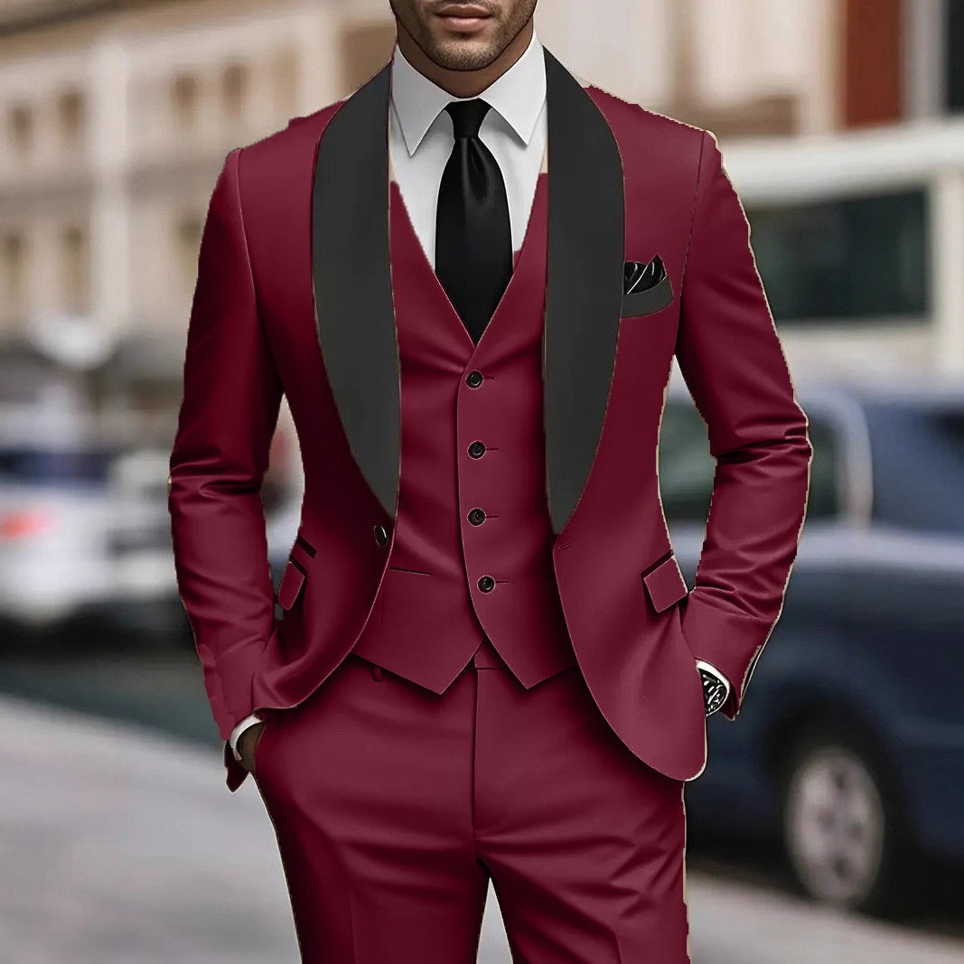 Ensemble Costume Homme Trois Pièces Slim Fit – Élégance Coréenne pour Bureau et Événements