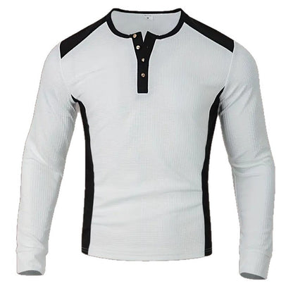 Sweatshirt Homme à Manches Longues – Design Patchwork Jacquard, Coupe Lâche