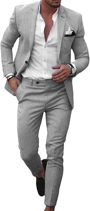 Costume Homme Grande Taille – Style Britannique Décontracté, Printemps/Été