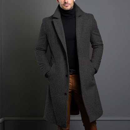 Trench Coat Homme Mi-long - Automne Hiver Élégant