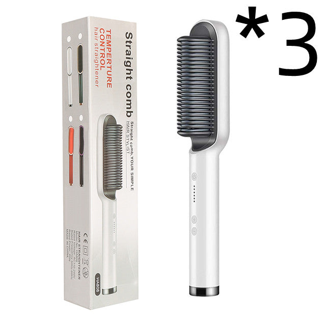 Brosse Lissante Électrique 2-en-1 – Lissage & Boucles à Ions Négatifs