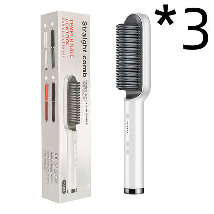 Brosse Lissante Électrique 2-en-1 – Lissage & Boucles à Ions Négatifs