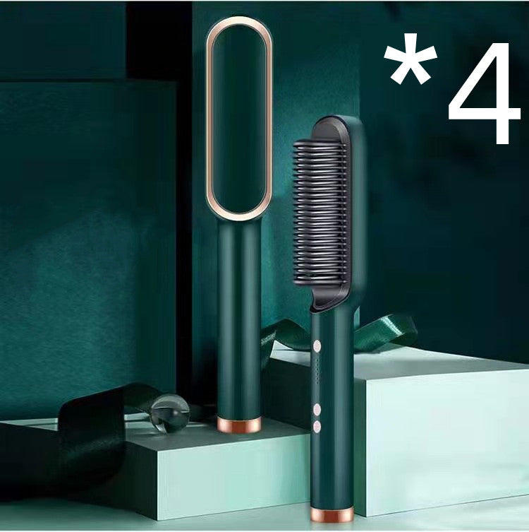 Brosse Lissante Électrique 2-en-1 – Lissage & Boucles à Ions Négatifs