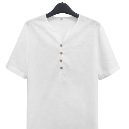 T-shirt Homme Léger – Manches Courtes, Couleur Blanche