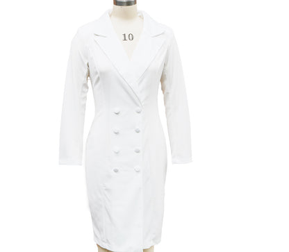 Robe-Blazer Femme Slim – Col Revers, Manche Longue, Look Professionnel