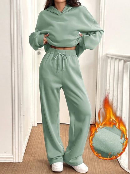 Ensemble Femme Décontracté – Sweat à Capuche et Pantalon Chaud