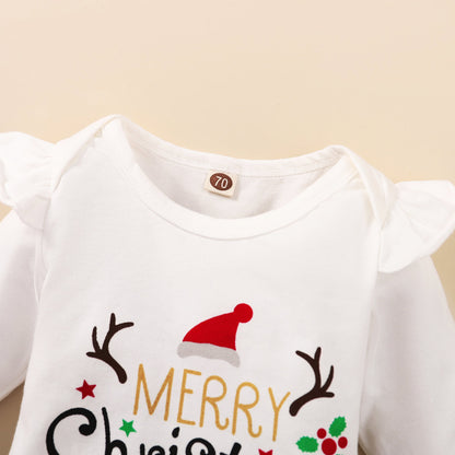 Ensemble Bébé 4 Pièces – Style INS, Manches Volantes à Fleurs, Confort et Douceur