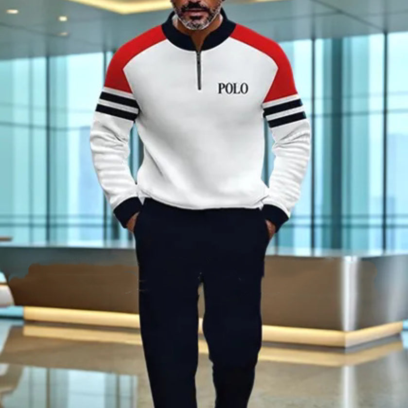 Ensemble de Sport Homme 2 Pièces à Imprimé 3D – Haut Manches Longues et Pantalon Long