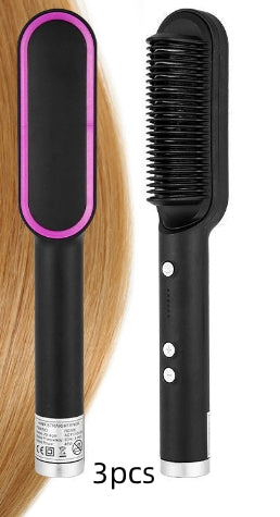 Brosse Lissante Électrique 2-en-1 – Lissage & Boucles à Ions Négatifs