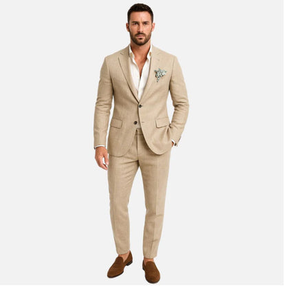 Costume Homme Grande Taille – Style Britannique Décontracté, Printemps/Été