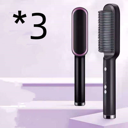 Brosse Lissante Électrique 2-en-1 – Lissage & Boucles à Ions Négatifs