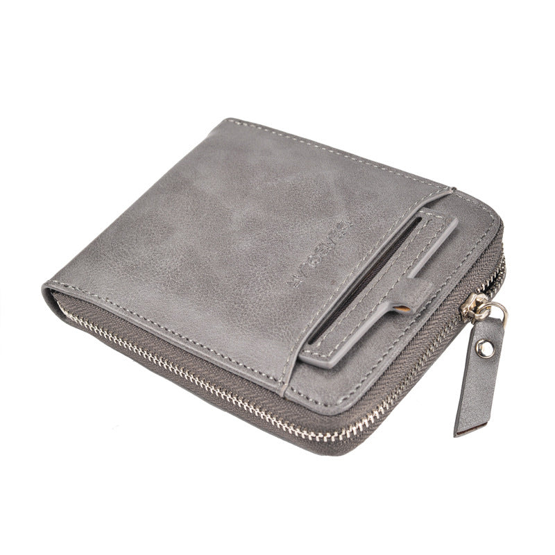 Portefeuille Homme Vintage Multi-Cartes – Zippé, Compact & Élégant
