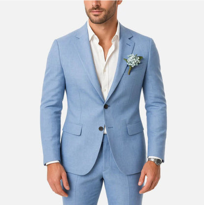 Costume Homme Grande Taille – Style Britannique Décontracté, Printemps/Été